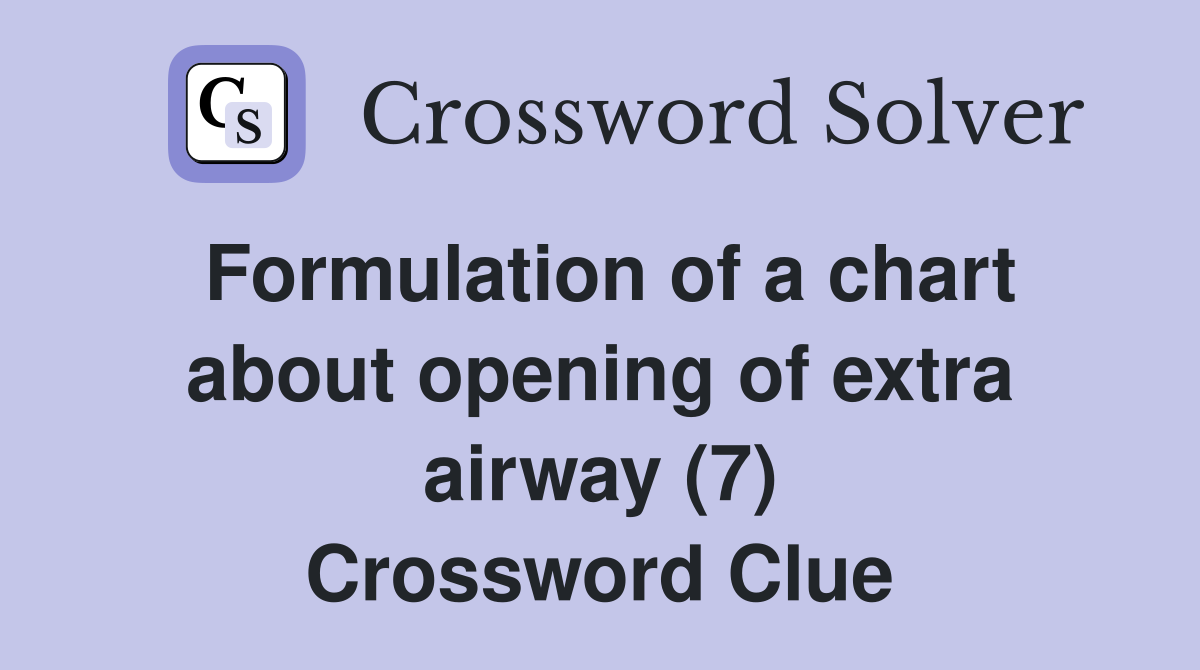 Formulation of a chart about opening of extra airway (7) Crossword